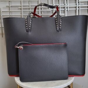 Christian Louboutin Cabata Large Tote Bag Black Leather + Pouch